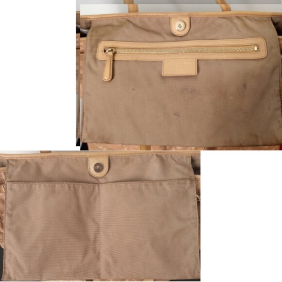 CHRISTIAN DIOR AUTHENTIC PANAREA COATED TAN CANVAS SHOPPER TOTE LATTE HANDBAG - Picture 13 of 14